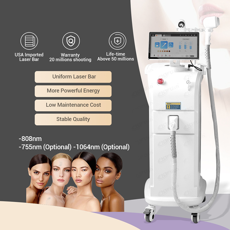 Intelligent 808 755 1064 Macro Channel Diode Laser Hair Removal Machine